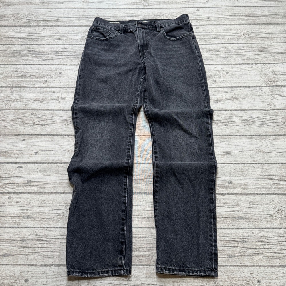 Levi's Premium Jeans Mens 29 Black Denim Faded Straight Leg Mid Rise Retro Style